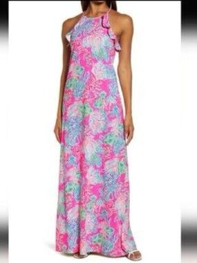 NWT Lilly Pulitzer Billie maxi dress halter neck line
